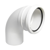 FloPlast White Ring Seal Soil 95.2° Socket to Spigot Bend - 110mm