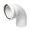 FloPlast White Ring Seal Soil 95.2° Socket to Spigot Bend - 110mm Left