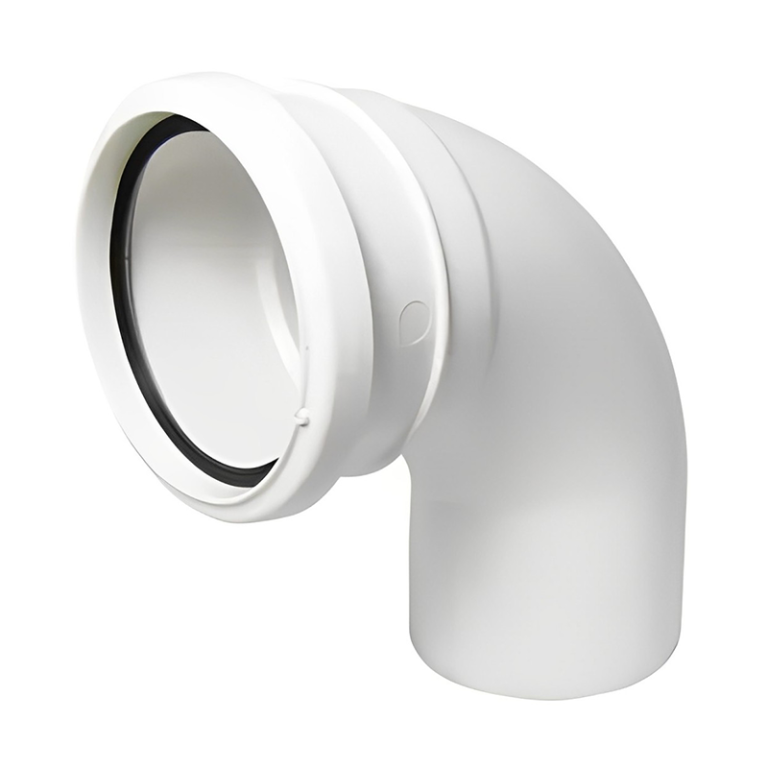 FloPlast White Ring Seal Soil 95.2° Socket to Spigot Bend - 110mm Left
