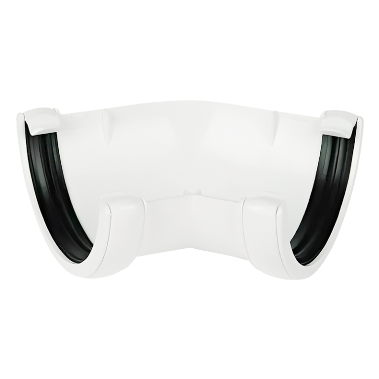 FloPlast White Round 135° Gutter Pipe - 112mm Left