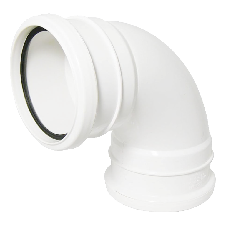 FloPlast White Soil 92.5° Degree Double Socket Bend - 110mm Left
