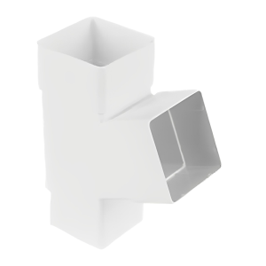 FloPlast White Square 67° Downpipe Branch - 65mm