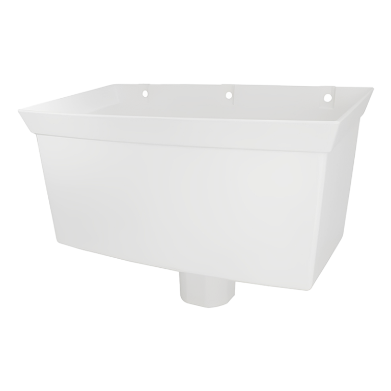 FloPlast White Universal Gutter Hopper - 68mm Left