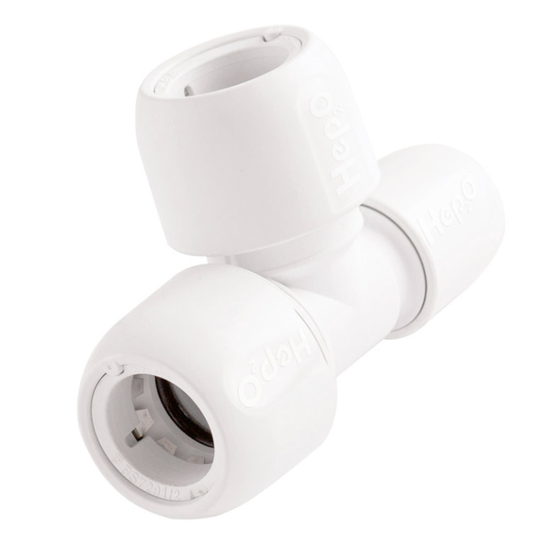 Hep2O Plastic Push-Fit Reduced Tee Fitting Left
