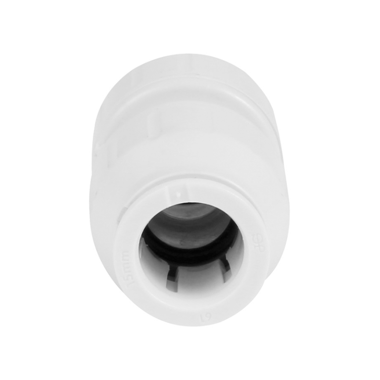 JG Speedfit White Plastic Equal Straight Coupler Front On