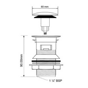 McAlpine CW60-CB Chrome Plated Brass Slotted Basin Clicker Waste Sizing