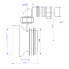 McAlpine WC-CON1V Straight Pan Connector with Boss - 110mm Drawing