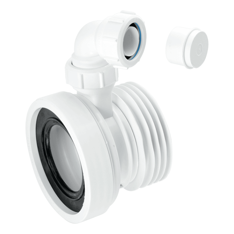 McAlpine WC-CON1V Straight Pan Connector with Boss - 110mm Left