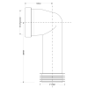 McAlpine WC-CON8E 90° Bend Extended Inlet Connector - 110mm Drawing