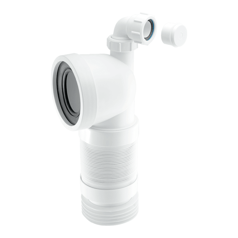 McAlpine WC-CON8FV 90° Bend Pan Connector with Boss – 110mm Left