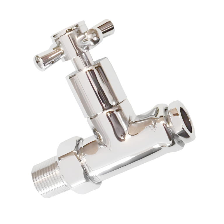 Optima Chrome Minimalistic Straight Towel Warmer Valve - 15mm Left