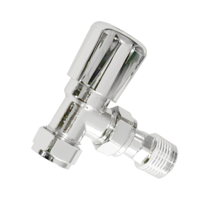 Optima Plus Angle All Chrome Radiator Valve - 15mm