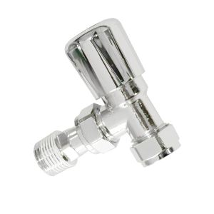 Optima Plus Angle All Chrome Radiator Valve - 15mm Left