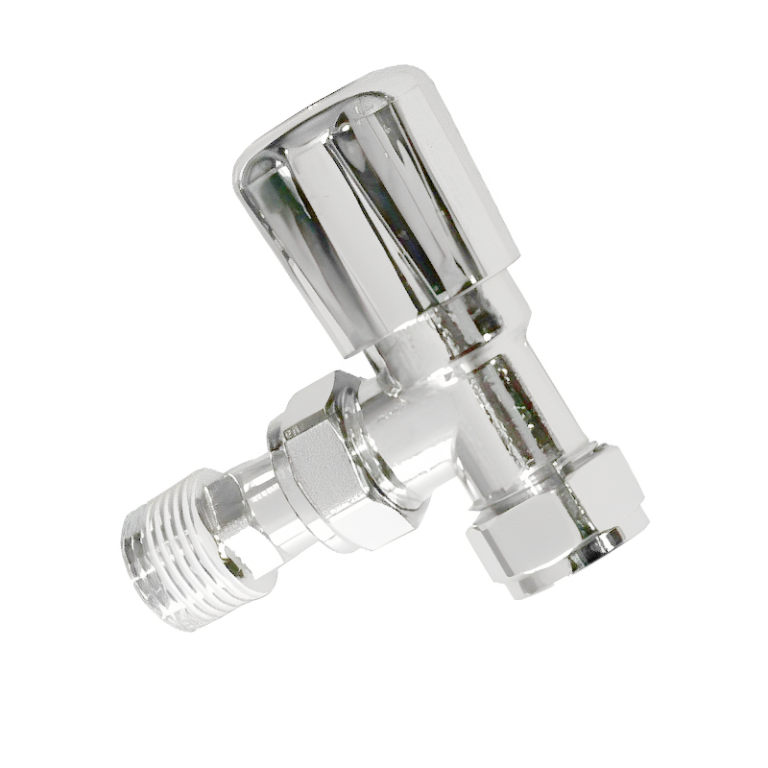 Optima Plus Angle All Chrome Radiator Valve - 15mm Left
