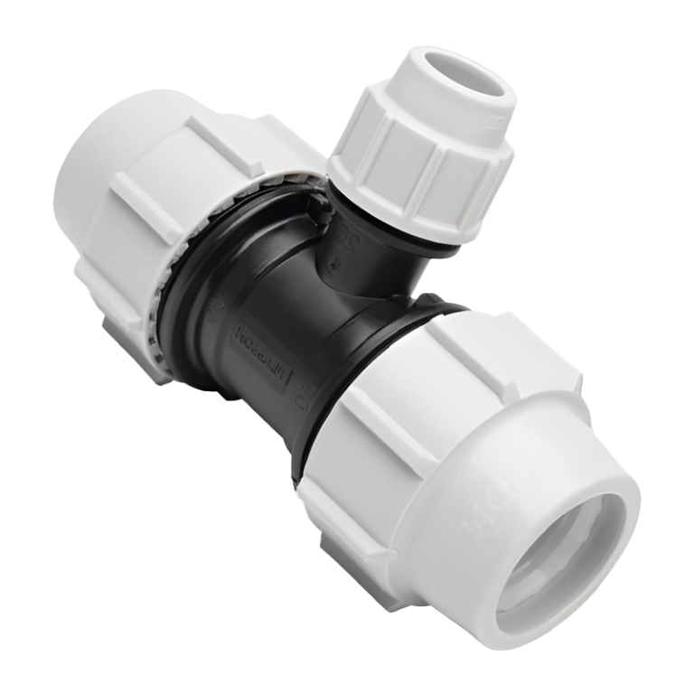 Plasson Compression MDPE 90° Reducing Tee - 25mm x 25mm x 20mm