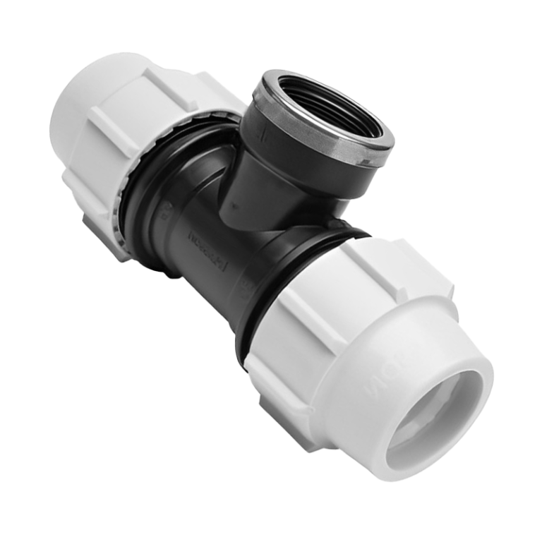 Plasson Compression MDPE Female 90° Branch Tee - 25mm x 25mm x 3:4 BSP
