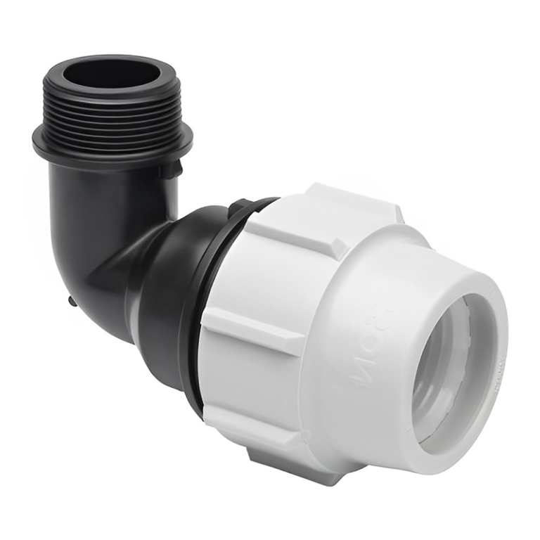 Plasson Compression MDPE Male 90° Elbow - 25mm x 1:2 BSP