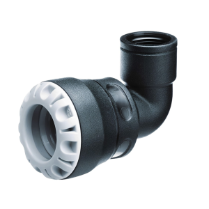 Plasson MDPE Push Fit Threaded Female 90° Elbow - 32mm x 1 BSP Left
