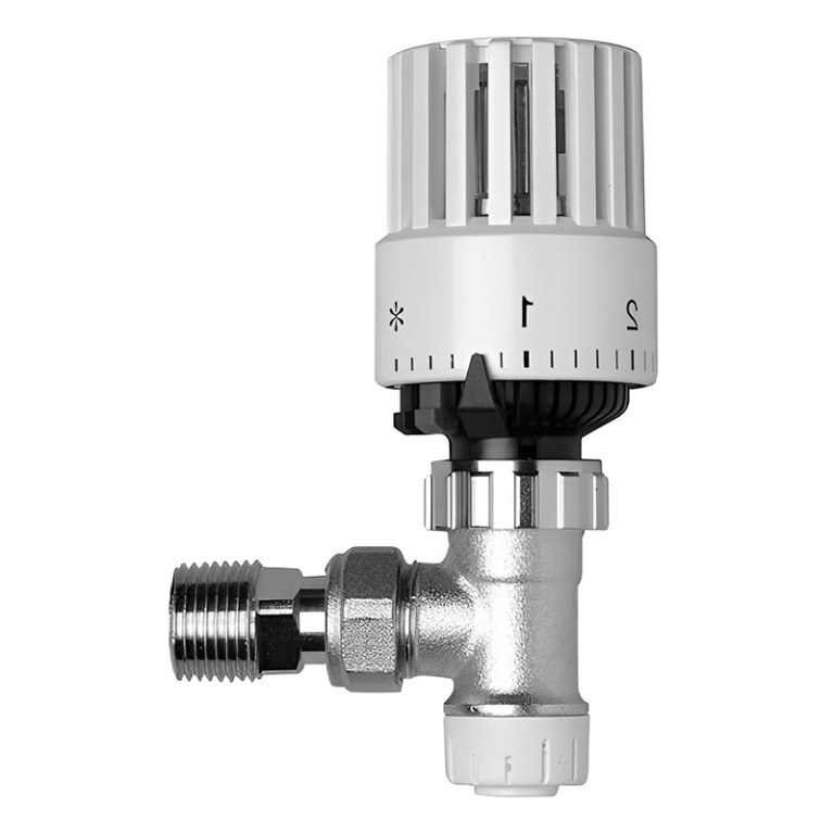 Polyplumb Chrome Thermostatic Radiator Valve - 10mm Left