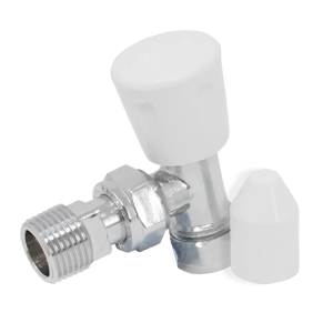 Radiator Valve Angled - 15mm x 1:2 Two Caps