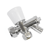 Radiator Valve Angled With Drain Off - 10mm Left