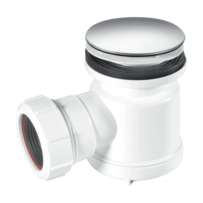 Shallow Shower Trap with 70mm Stainless Steel Mushroom - STW3M Left