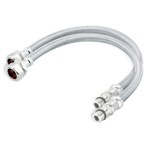 Stainless Steel Pack Of 2 Flexible Monobloc Tap Hose Left
