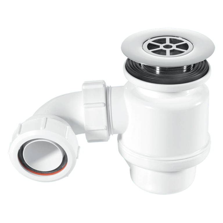 Standard Shower Trap with 85mm Chromed Plastic Flange - STW8R Left