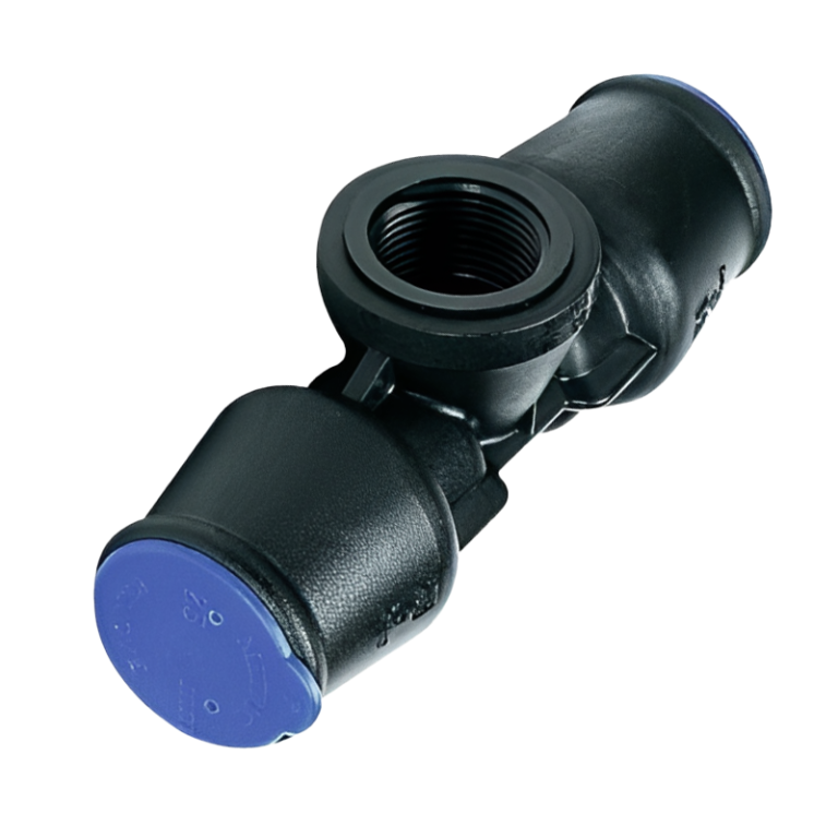Talbot Push-Fit MDPE Reducing Female Tee - 32mm x 32mm x 1 BSP Left