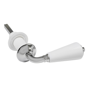Toilet cistern handle – white ceramic_chrome