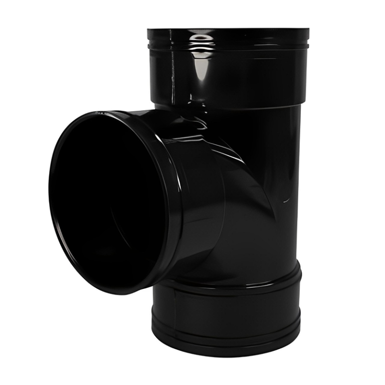 UPVC Black Triple Socket Solvent 90° Tee - 110mm Left