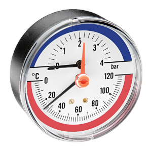 Watts 0-4 Temperature & Pressure Gauge For Heating Back Connection