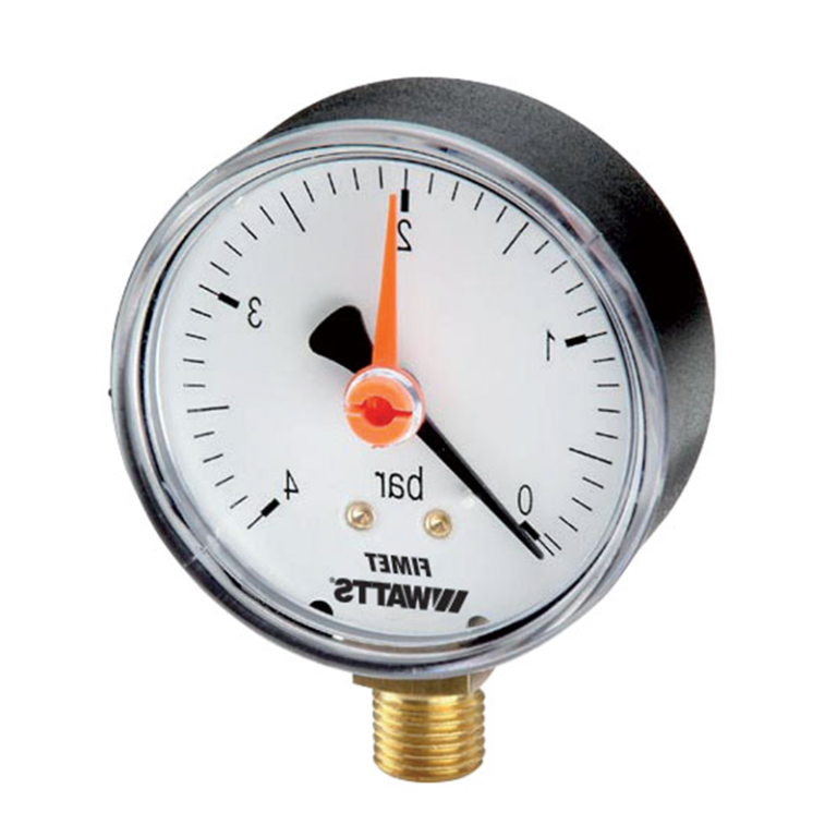 Watts 0-6 Pressure Gauge For Heating Bottom Connection Left