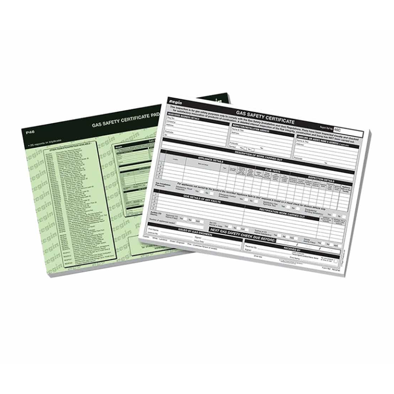 Hinton Gas Safety A4 Certificate - Pad of 25 Left